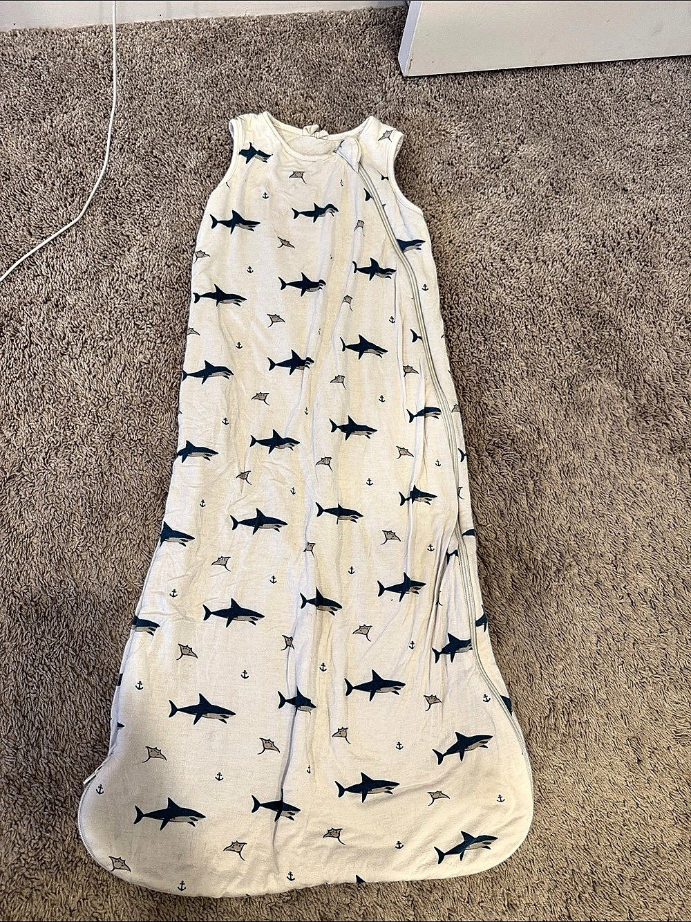 Kyte BABY Sleep Bag Shark Print White & Blue
